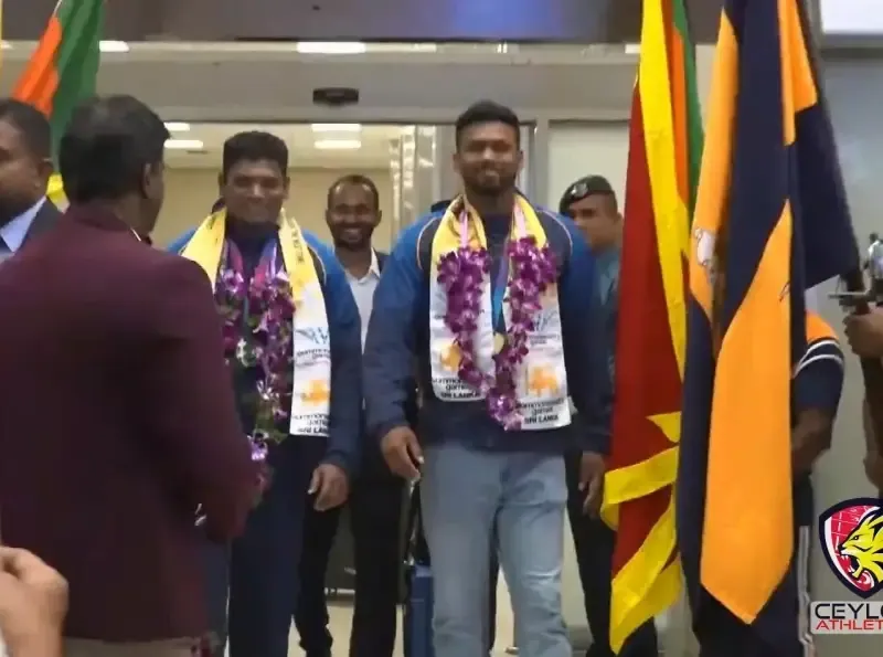 Commonwealth Games gold medalist Rumesh Tharanga returns to Sri Lanka
