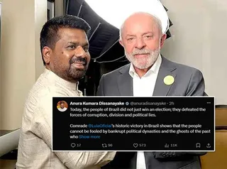 President Dissanayake congratulates Lula da Silva on his victory